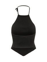 COURREGES - Top a Coste con Orlo a Punta - Nero | Lidia Shopping | Official Website