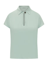 GLANSHIRT - Shirt with Collar and Keyhole Neckline - Green - LIDIASHOPPING® - Official Website