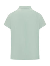 GLANSHIRT - Shirt with Collar and Keyhole Neckline - Green - LIDIASHOPPING® - Official Website