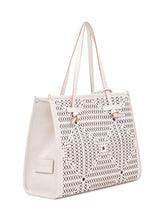 GIANNI CHIARINI - Marcella Perforated Tote Bag with Double Handles - Beige - LIDIASHOPPING® - Official Website