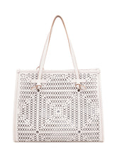 GIANNI CHIARINI - Marcella Perforated Tote Bag with Double Handles - Beige - LIDIASHOPPING® - Official Website