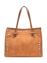 GIANNI CHIARINI - Marcella Tote Bag with Studs - Brown - LIDIASHOPPING® - Official Website