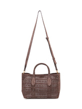 GIANNI CHIARINI - Mashup Handbag with Perforations and Double Handles - Brown - LIDIASHOPPING® - Official Website