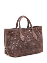 GIANNI CHIARINI - Mashup Handbag with Perforations and Double Handles - Brown - LIDIASHOPPING® - Official Website
