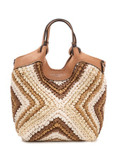 GIANNI CHIARINI - Borsa a Mano Dua con Trama Intrecciata Geometrica - Marrone - LIDIASHOPPING® - Official Website