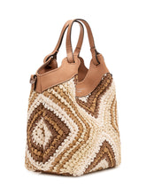 GIANNI CHIARINI - Borsa a Mano Dua con Trama Intrecciata Geometrica - Marrone - LIDIASHOPPING® - Official Website
