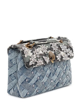 KURT GEIGER - Denim Bag with Crystal Embellishments - Green - LIDIASHOPPING® - Official Website