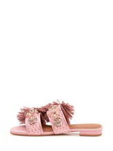 KURT GEIGER - Sandali Raffia con Frange e Doppia Fascia - Rosa - LIDIASHOPPING® - Official Website