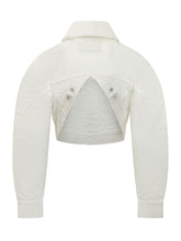 GIVENCHY - Cropped Denim Jacket with Pockets and Buttons - White - LIDIASHOPPING® - Official Website