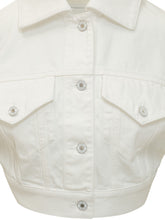 GIVENCHY - Cropped Denim Jacket with Pockets and Buttons - White - LIDIASHOPPING® - Official Website