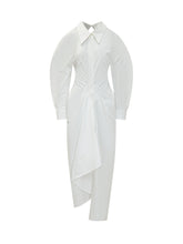 GIVENCHY - Abito Camicia Lungo con Drappeggio - Bianco | Lidia Shopping | Official Website