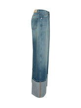 GIVENCHY - Wide Leg Jeans with Turn Up Hem - Blue - LIDIASHOPPING® - Official Website