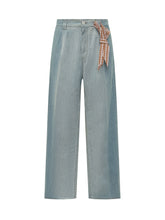 MARNI - Straight Leg Trousers with Knotted Belt - Blue - LIDIASHOPPING® - Official Website