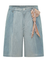 MARNI - Bermuda Shorts with Knotted Belt - Blue - LIDIASHOPPING® - Official Website