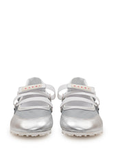 MARNI - Ballet Flats with Double Strap and Mesh Insert - Silver - LIDIASHOPPING® - Official Website