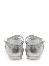 MARNI - Ballet Flats with Double Strap and Mesh Insert - Silver - LIDIASHOPPING® - Official Website