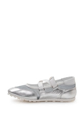 MARNI - Ballet Flats with Double Strap and Mesh Insert - Silver - LIDIASHOPPING® - Official Website