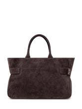 OSOI - Suede Leather Tote Bag with Studded Belt - Brown - LIDIASHOPPING® - Official Website