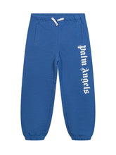 PALM ANGELS KIDS - Jogger Pants with Logo Print - Blue - LIDIASHOPPING® - Official Website
