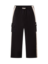 PALM ANGELS KIDS - Loose Cargo Pants with Side Stripes - Black - LIDIASHOPPING® - Official Website