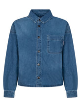 PALM ANGELS KIDS - Denim Shirt with Pocket - Blue - LIDIASHOPPING® - Official Website