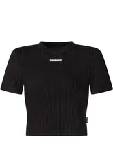 PALM ANGELS KIDS - T-shirt Corta a Coste con Logo - Nero - LIDIASHOPPING® - Official Website