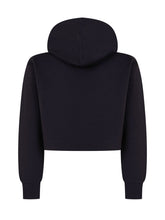 PALM ANGELS KIDS - Felpa con Cappuccio Crop con Logo Applicato - Nero - LIDIASHOPPING® - Official Website