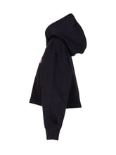 PALM ANGELS KIDS - Felpa con Cappuccio Crop con Logo Applicato - Nero - LIDIASHOPPING® - Official Website