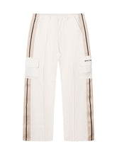PALM ANGELS KIDS - Pantaloni Ampi con Bande Laterali e Tasche Cargo - Bianco - LIDIASHOPPING® - Official Website