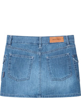 PALM ANGELS KIDS - Cargo Denim Mini Skirt with Pockets - Blue - LIDIASHOPPING® - Official Website