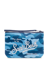 MC2 SAINT BARTH - Aline Pouch with Zip and Camouflage Print - Blue | Lidia Shopping | Official Website