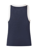 MC2 SAINT BARTH - Top Senza Maniche in Maglia a Coste con Ricamo - Blu - LIDIASHOPPING® - Official Website