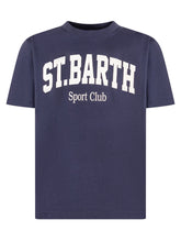 MC2 SAINT BARTH - T-shirt con Logo Stampato Frontale - Blu - LIDIASHOPPING® - Official Website