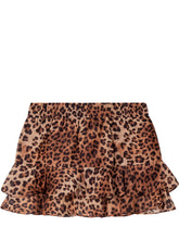MC2 SAINT BARTH - Gonna con Stampa Animalier e Balze - Marrone - LIDIASHOPPING® - Official Website