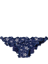 MC2 SAINT BARTH - Top Bikini Bandeau con Arricciature e Ricamo - Blu - LIDIASHOPPING® - Official Website
