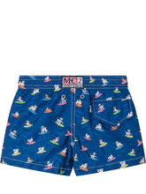 MC2 SAINT BARTH - Swim Shorts with Graphic Print - Blue - LIDIASHOPPING® - Official Website