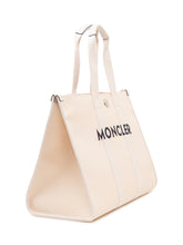 MONCLER - Tote Bag with Double Handles and Logo - White - LIDIASHOPPING® - Official Website