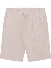 GUESS KIDS - Drawstring Shorts with Embossed Logo - Beige - LIDIASHOPPING® - Official Website