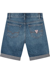 GUESS KIDS - Five Pocket Denim Shorts - Blue - LIDIASHOPPING® - Official Website