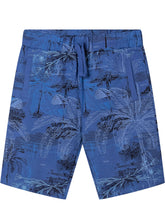 GUESS KIDS - French Terry Bermuda with Tropical Print - Blue - LIDIASHOPPING® - Official Website