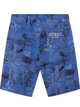 GUESS KIDS - French Terry Bermuda with Tropical Print - Blue - LIDIASHOPPING® - Official Website
