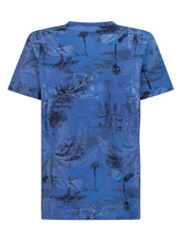 GUESS KIDS - Oversize Short Sleeve T-shirt with Tropical Print - Blue - LIDIASHOPPING® - Official Website