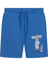 GUESS KIDS - Fleece Shorts with Bear Print - Blue - LIDIASHOPPING® - Official Website