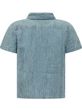 GUESS KIDS - Camicia in Denim a Maniche Corte - Blu - LIDIASHOPPING® - Official Website