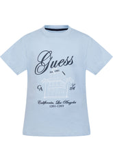 GUESS KIDS - T-shirt a Maniche Corte con Stampa Frontale - Blu - LIDIASHOPPING® - Official Website