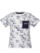 GUESS KIDS - Crewneck T-shirt with Print and Pocket - Blue - LIDIASHOPPING® - Official Website