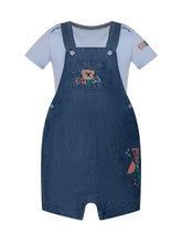 GUESS KIDS - Denim Dungaree Romper Set with Embroidery - Blue - LIDIASHOPPING® - Official Website