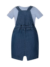 GUESS KIDS - Denim Dungaree Romper Set with Embroidery - Blue - LIDIASHOPPING® - Official Website