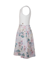 GUESS KIDS - Mixed Fabric Dress with Tropical Print - White - LIDIASHOPPING® - Official Website