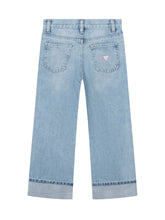 GUESS KIDS - Palazzo Jeans with Floral Embroidery - Blue - LIDIASHOPPING® - Official Website